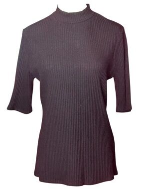 Chico's Black Label by Chico's half-zip ribbed top Ribbed Half-Zip Top Black